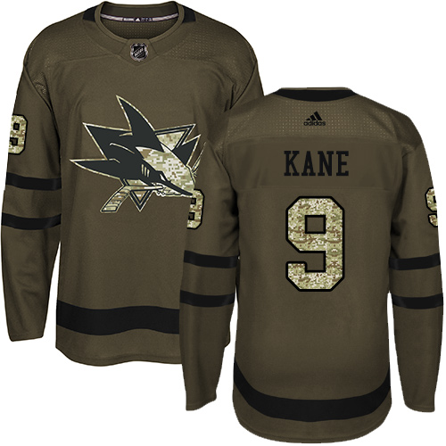 Adidas Sharks #9 Evander Kane Green Salute to Service Stitched NHL Jersey